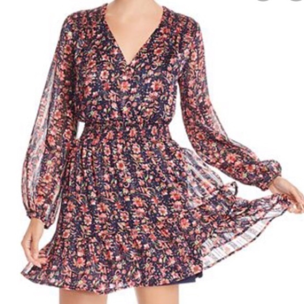 NWT Aqua Bloomingdale’s ~ Long Sleeved Floral Dress